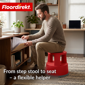 Rolling stool | Plastic step stool with wheels (elephant foot) | non-slip & TÜV certified