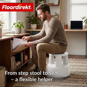 Rolling stool | Plastic step stool with wheels (elephant foot) | non-slip & TÜV certified