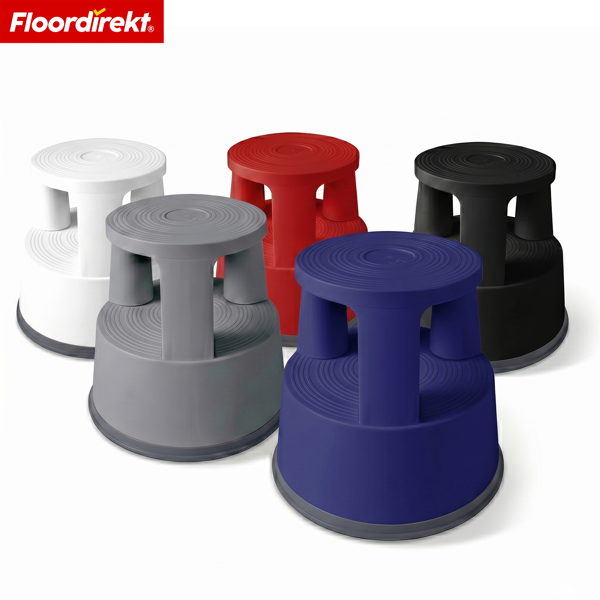 Rolling stool | Plastic step stool with wheels (elephant foot) | non-s