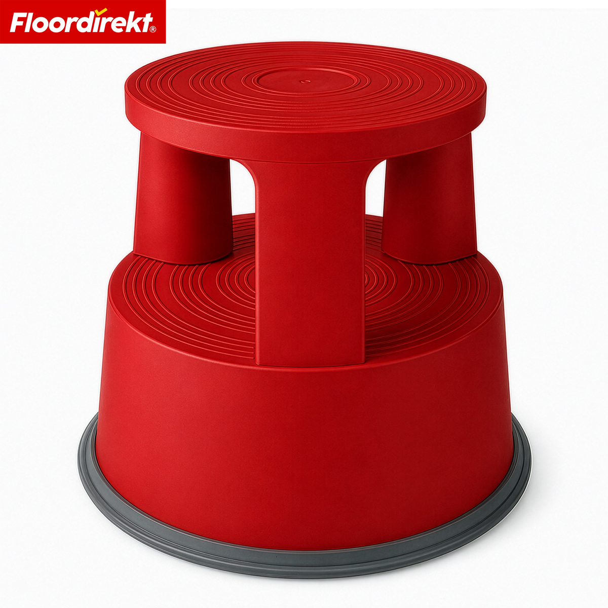 Rolling stool | Plastic step stool with wheels (elephant foot) | non-slip & TÜV certified