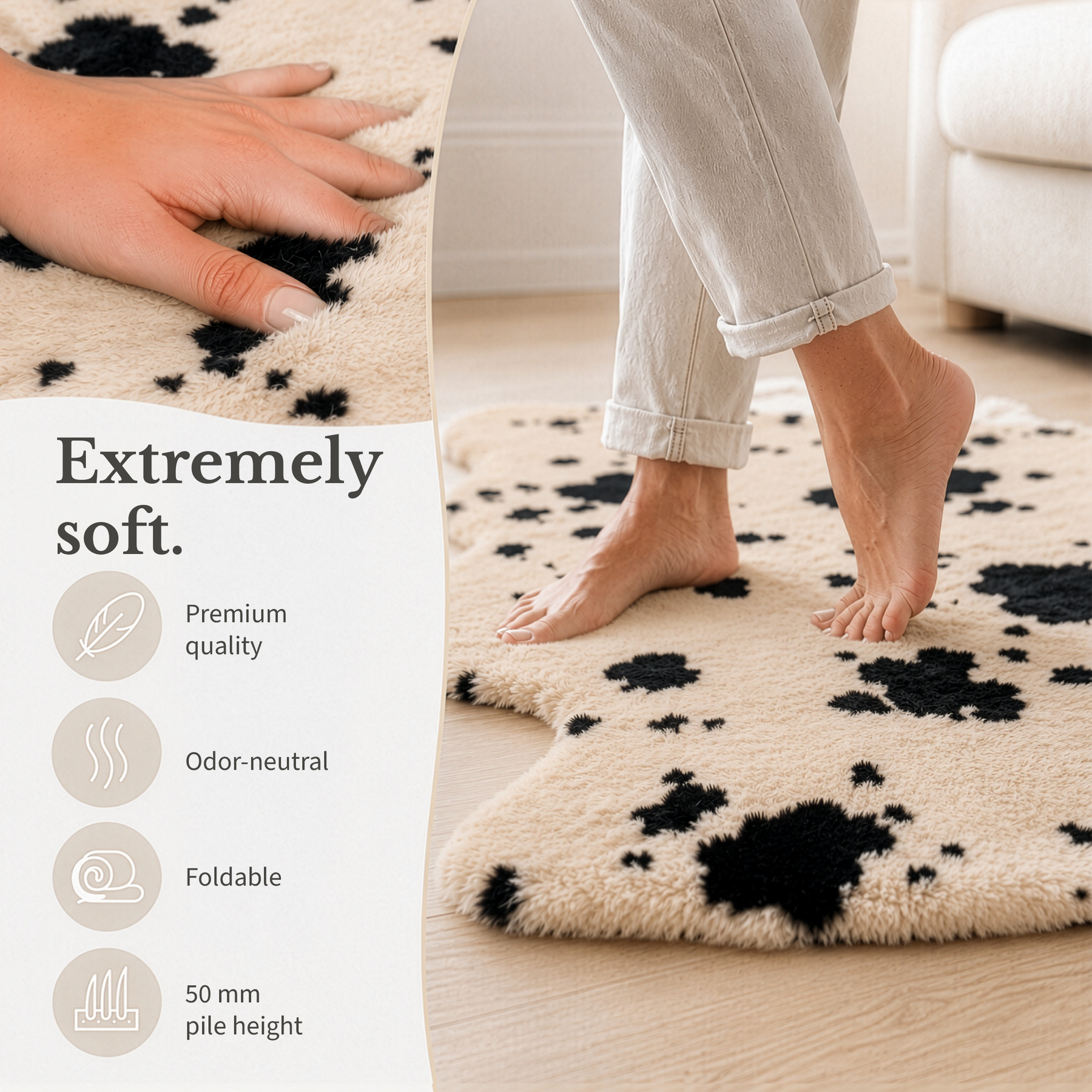 Design Sheepskin | Audrey | Genuine Lambskin Made from 100% Sheepskin Wool | Soft & Natural