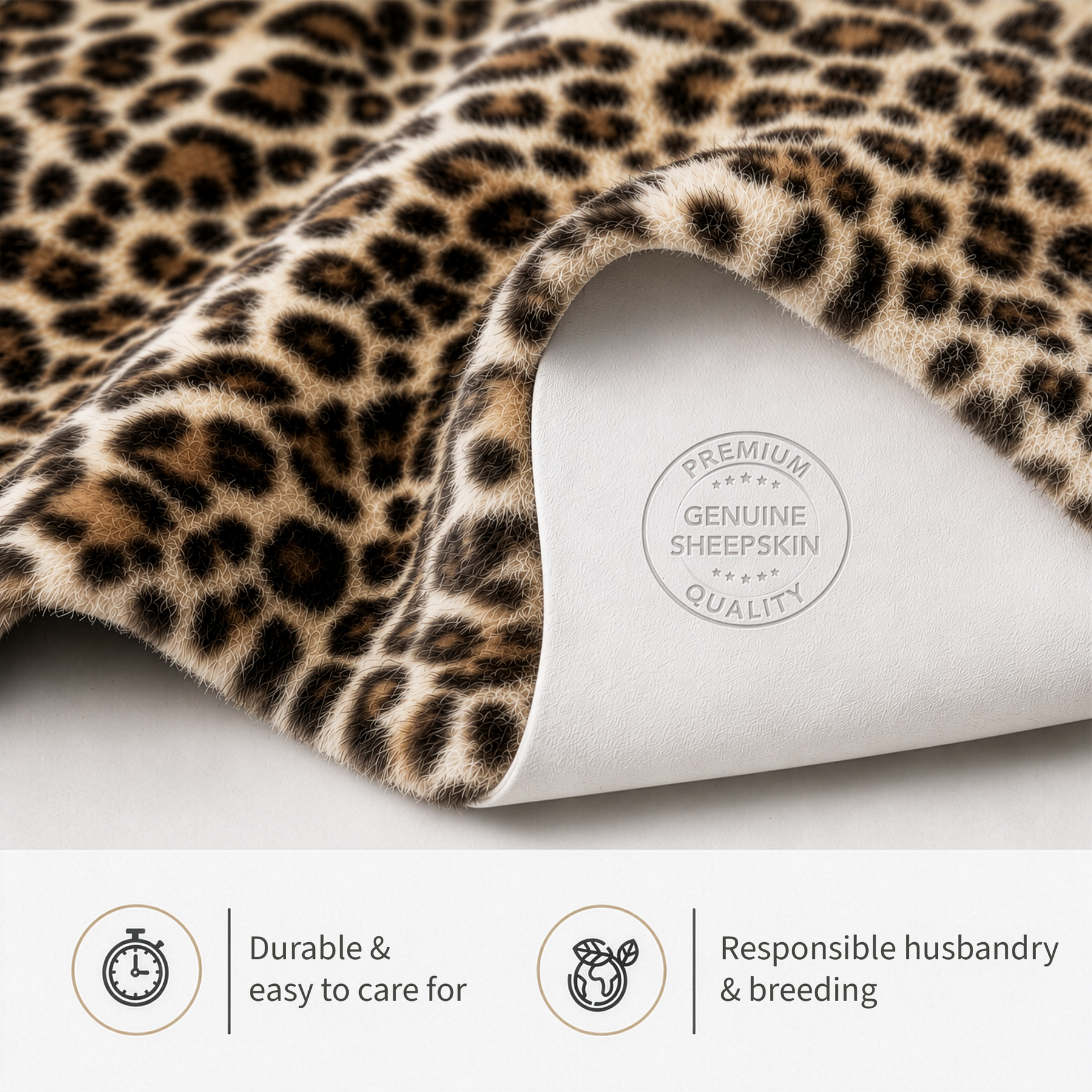 Design Sheepskin | Audrey | Genuine Lambskin Made from 100% Sheepskin Wool | Soft & Natural