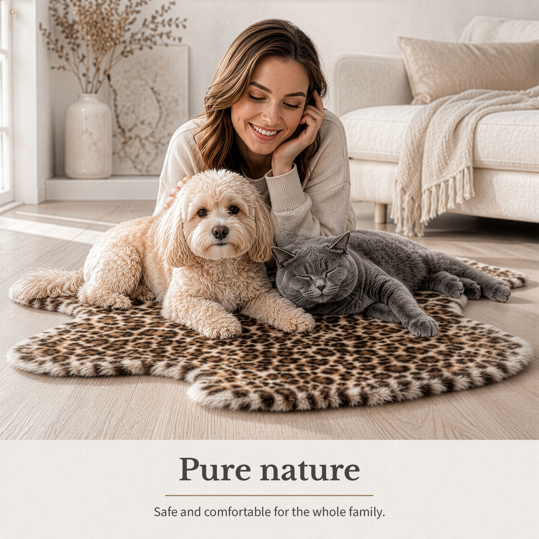Design Sheepskin | Audrey | Genuine Lambskin Made from 100% Sheepskin Wool | Soft & Natural