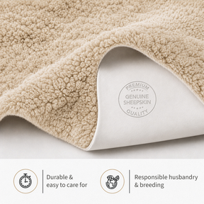 Design Sheepskin | Audrey | Genuine Lambskin Made from 100% Sheepskin Wool | Soft & Natural