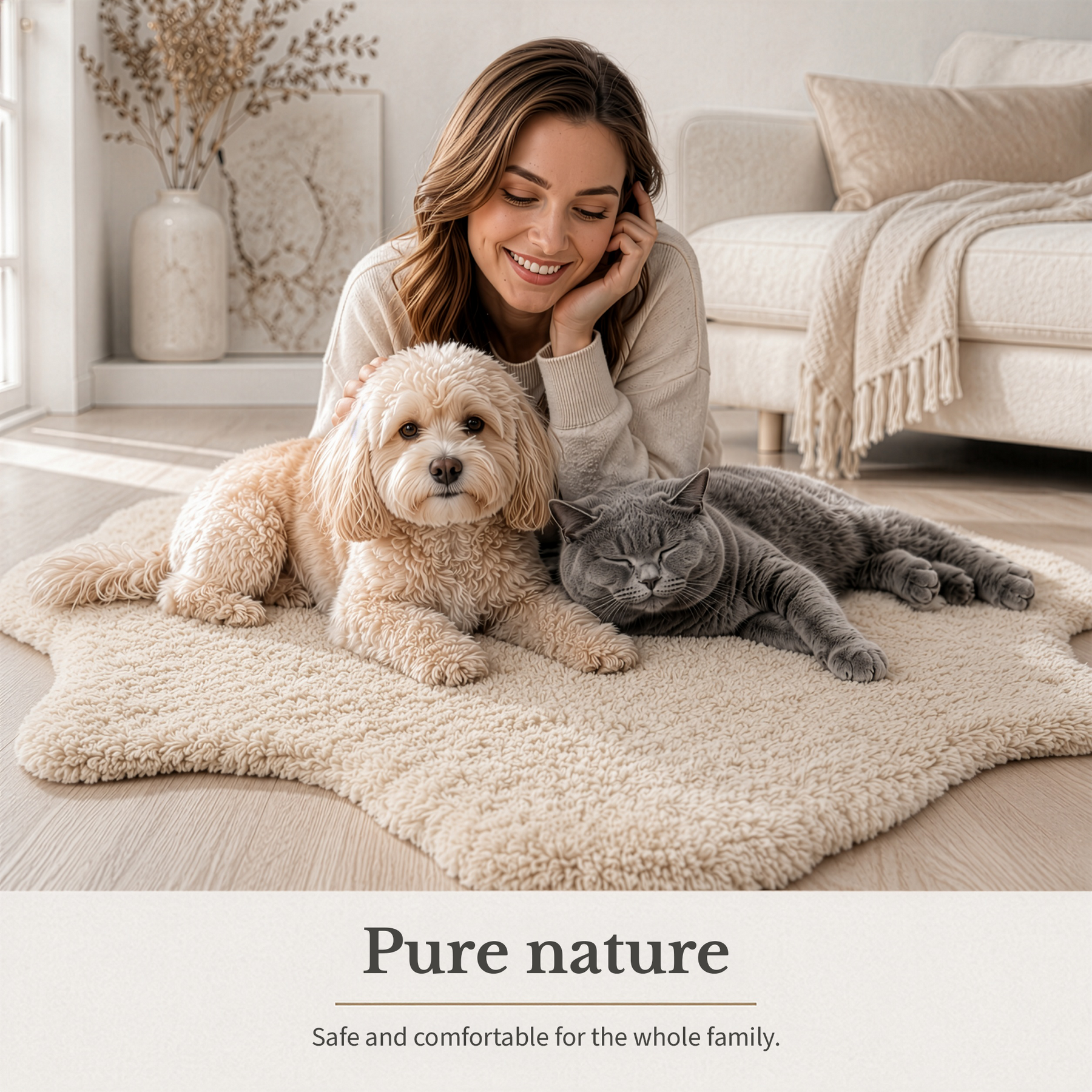 Design Sheepskin | Audrey | Genuine Lambskin Made from 100% Sheepskin Wool | Soft & Natural