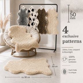 Design Sheepskin | Audrey | Genuine Lambskin Made from 100% Sheepskin Wool | Soft & Natural