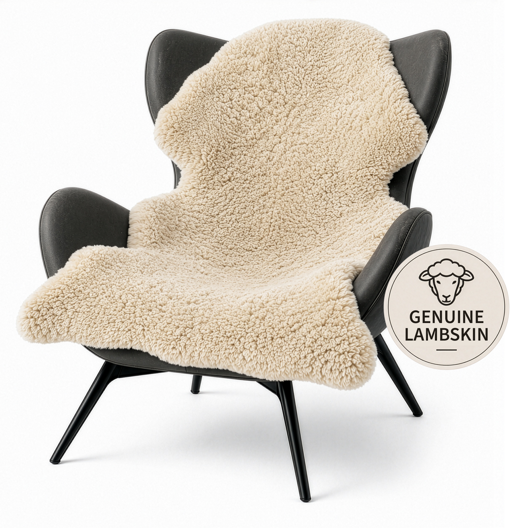 Design Sheepskin | Audrey | Genuine Lambskin Made from 100% Sheepskin Wool | Soft & Natural