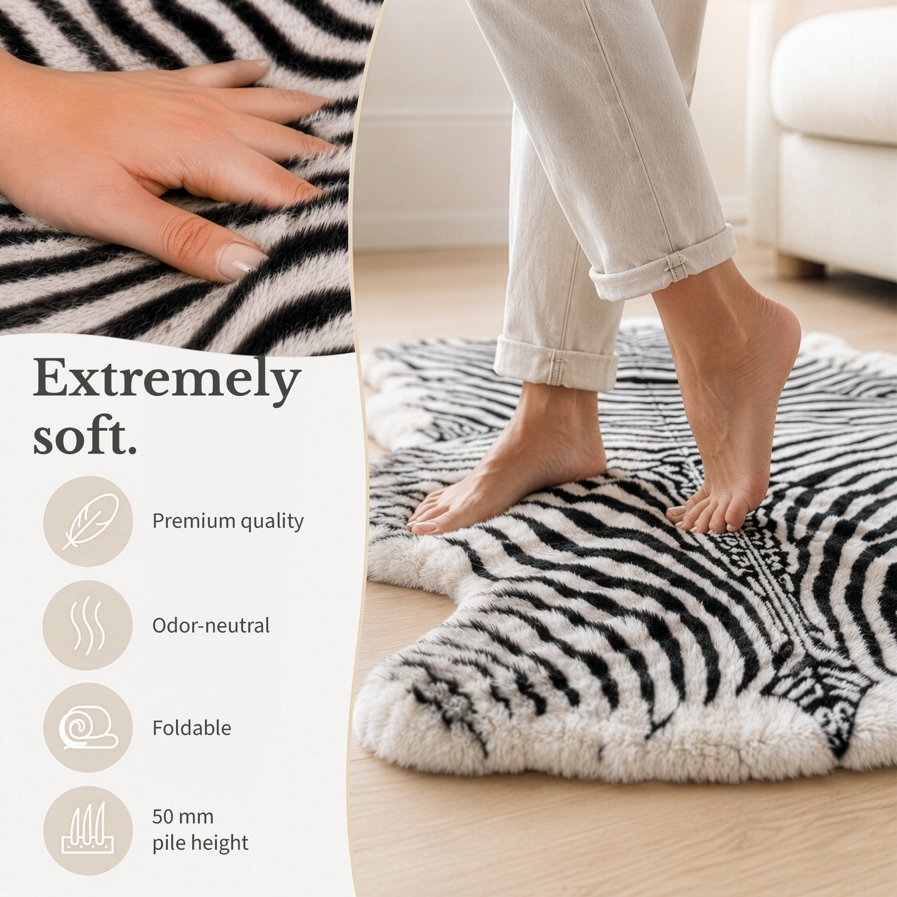 Design Sheepskin | Audrey | Genuine Lambskin Made from 100% Sheepskin Wool | Soft & Natural