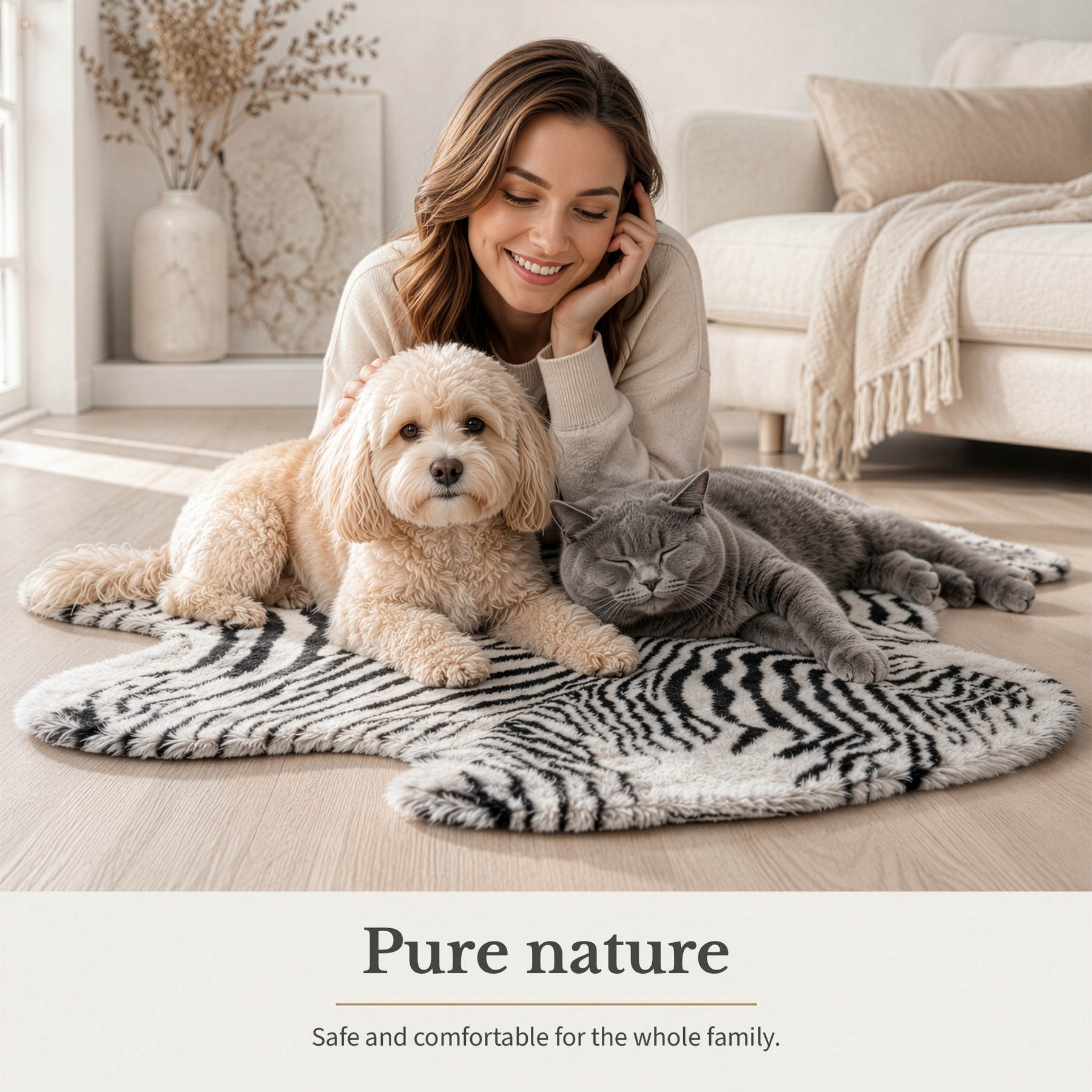 Design Sheepskin | Audrey | Genuine Lambskin Made from 100% Sheepskin Wool | Soft & Natural