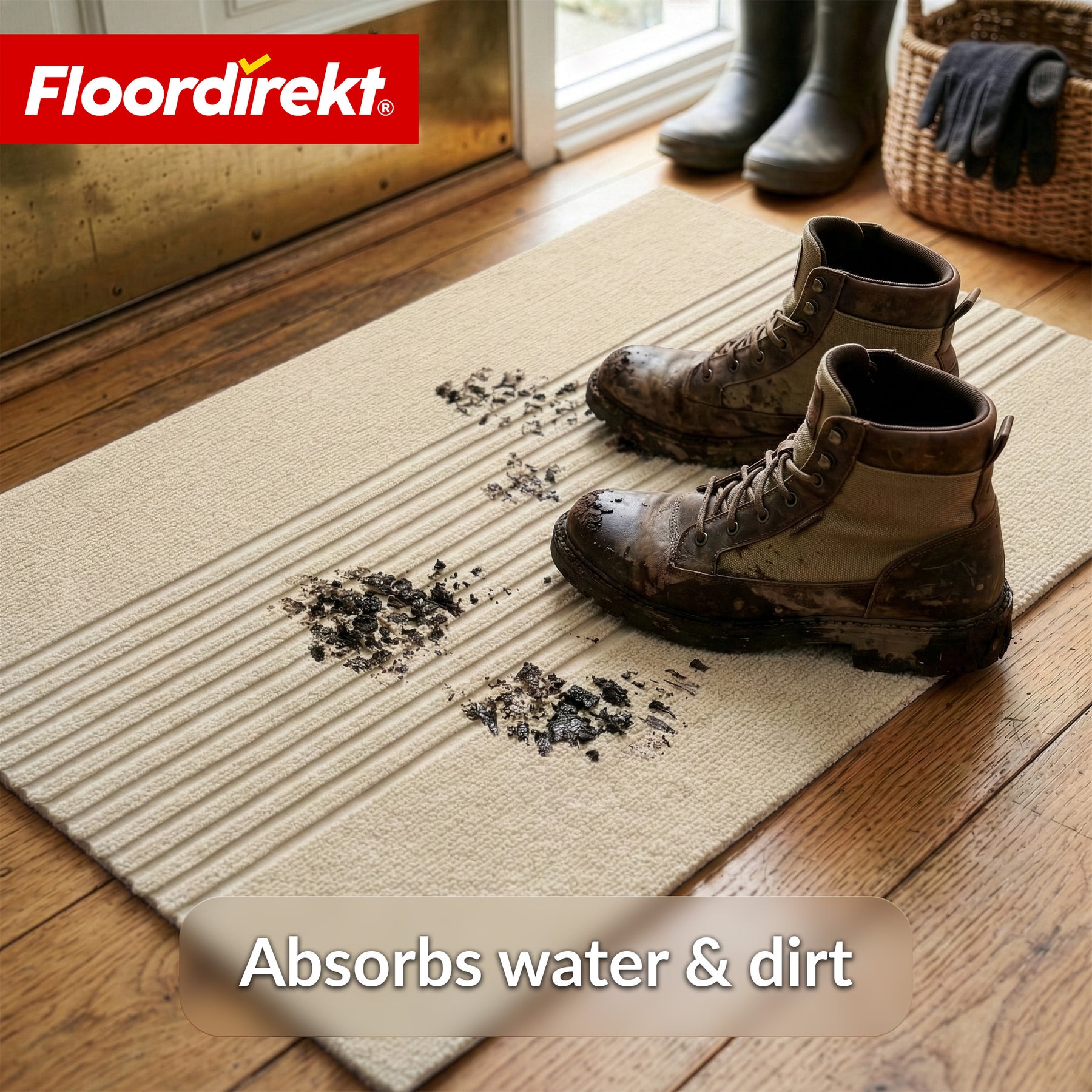 Dirt Trap Mat | Circa | Washable Door Mat for Indoor & Outdoor | Non-Slip Doormat with TPE Backing