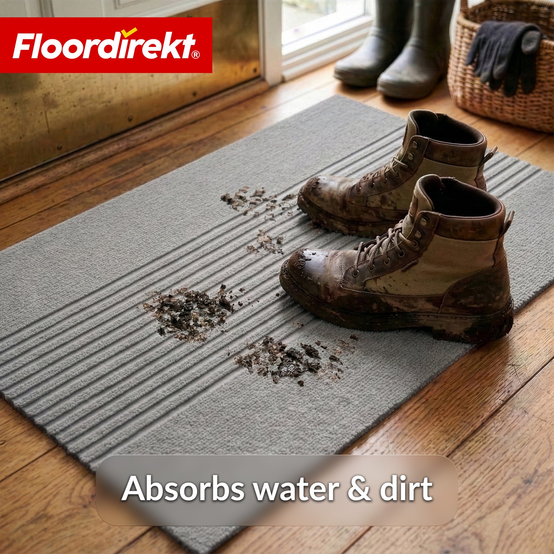 Dirt Trap Mat | Circa | Washable Door Mat for Indoor & Outdoor | Non-Slip Doormat with TPE Backing