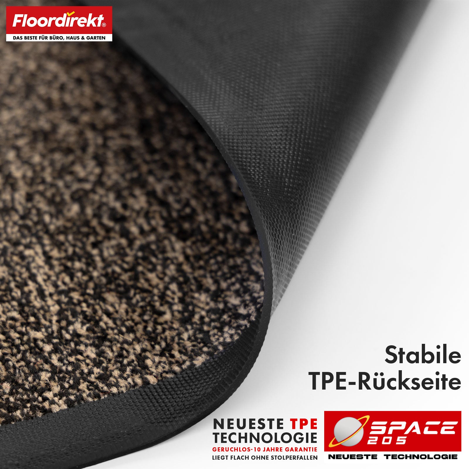 Dirt-trapping mat | Space 205 | Non-slip doormat with innovative TPE technology in the edging and backing | Ideal for entrances, hallways and front doors | Available in various colours and sizes