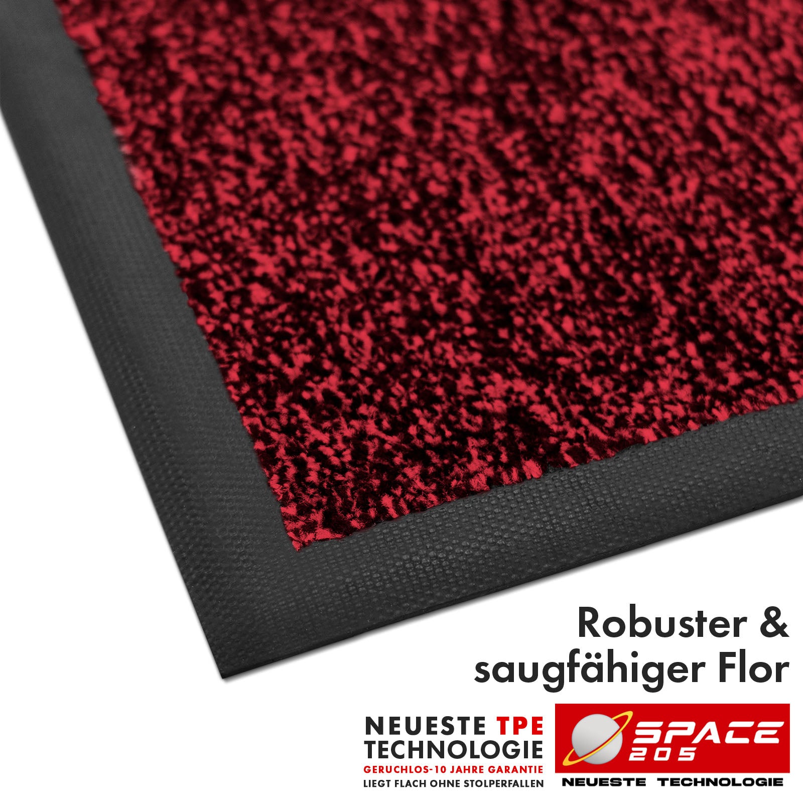 Dirt-trapping mat | Space 205 | Non-slip doormat with innovative TPE technology in the edging and backing | Ideal for entrances, hallways and front doors | Available in various colours and sizes
