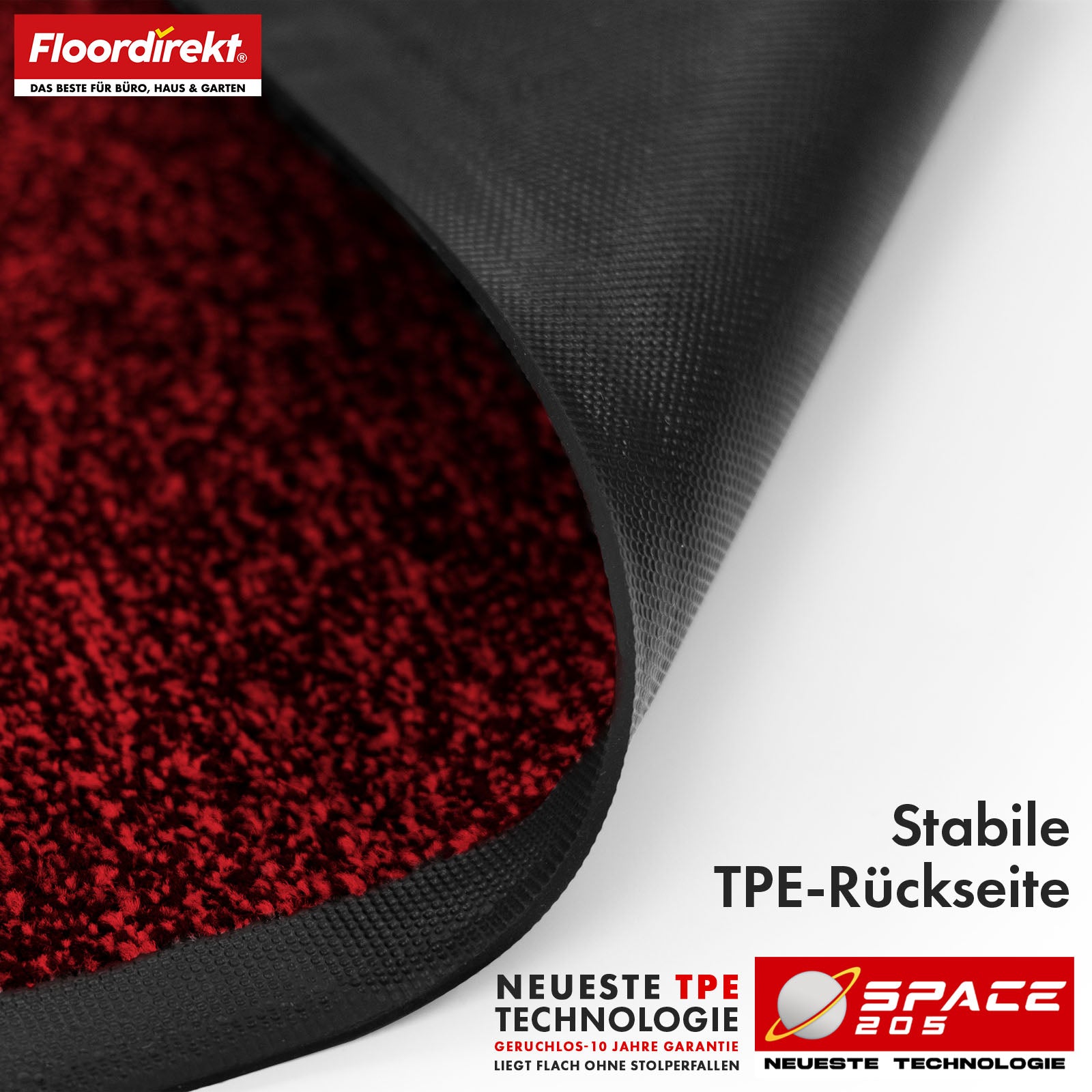 Dirt-trapping mat | Space 205 | Non-slip doormat with innovative TPE technology in the edging and backing | Ideal for entrances, hallways and front doors | Available in various colours and sizes