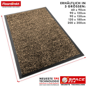 Dirt-trapping mat | Space 205 | Non-slip doormat with innovative TPE technology in the edging and backing | Ideal for entrances, hallways and front doors | Available in various colours and sizes