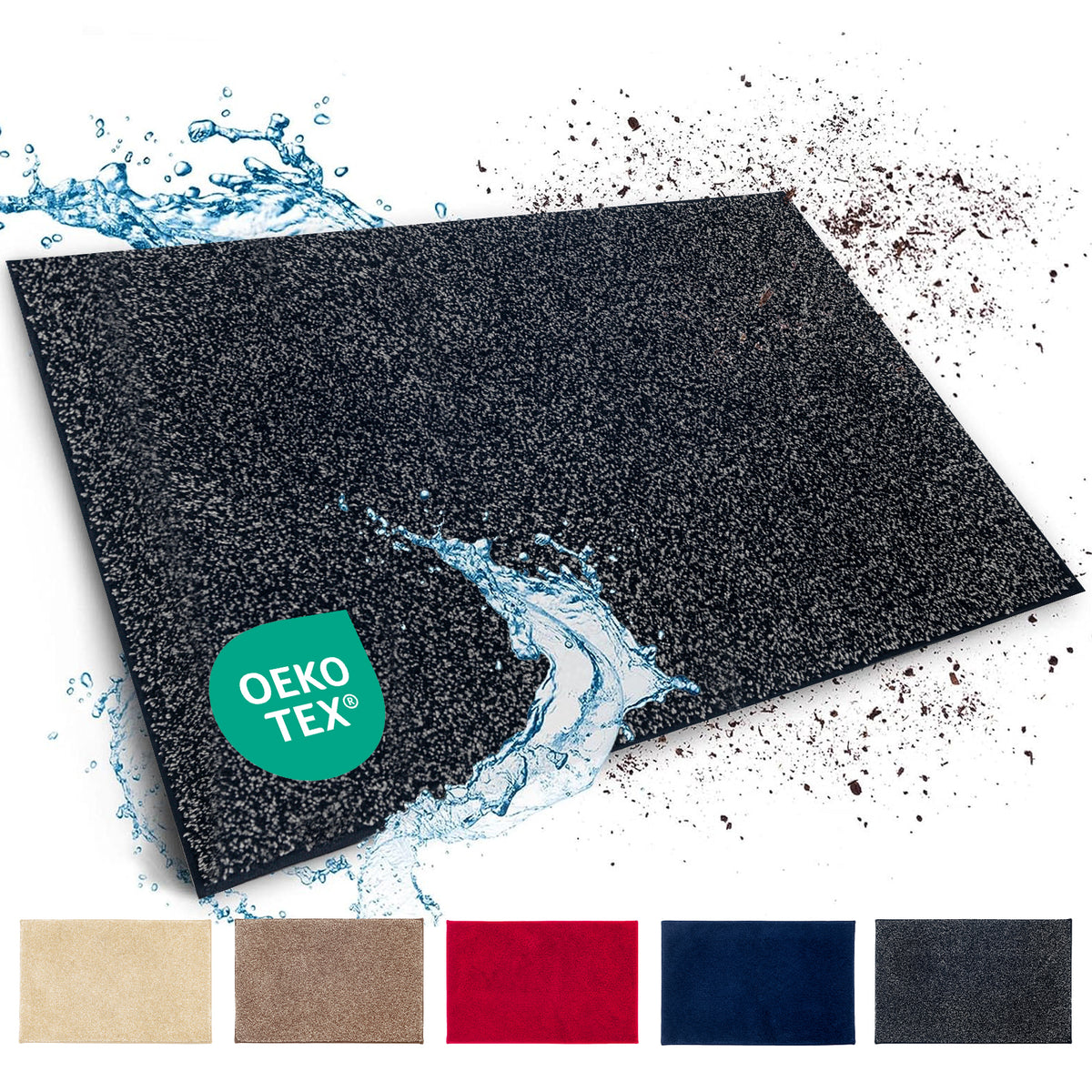 Dirt-trapping mat | Nasa | Soft, water-absorbent polyester doormat with non-slip backing | Various colours and sizes