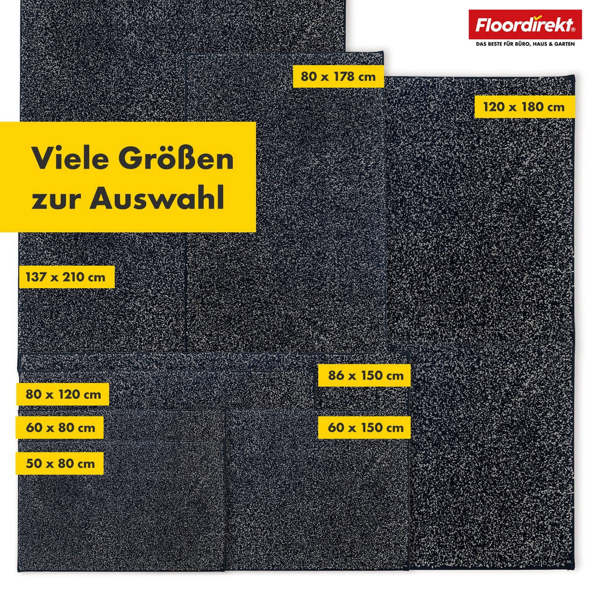 Dirt-trapping mat | Nasa | Soft, water-absorbent polyester doormat with non-slip backing | Various colours and sizes