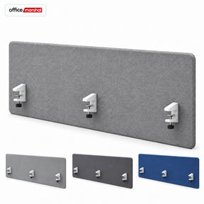 Acoustic Desk Divider | Silent Desk | Desk Privacy Screen with Polyester Fabric & Clamp Mounting | 160 × 60 cm | 3 Colours