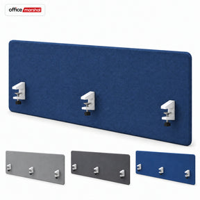 Acoustic Desk Divider | Silent Desk | Desk Privacy Screen with Polyester Fabric & Clamp Mounting | 160 × 60 cm | 3 Colours