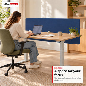 Acoustic Desk Divider | Silent Desk | Desk Privacy Screen with Polyester Fabric & Clamp Mounting | 160 × 60 cm | 3 Colours