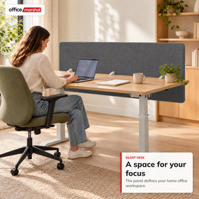 Acoustic Desk Divider | Silent Desk | Desk Privacy Screen with Polyester Fabric & Clamp Mounting | 160 × 60 cm | 3 Colours