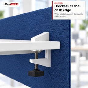 Acoustic Desk Divider | Silent Desk | Desk Privacy Screen with Polyester Fabric & Clamp Mounting | 160 × 60 cm | 3 Colours