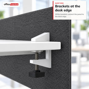 Acoustic Desk Divider | Silent Desk | Desk Privacy Screen with Polyester Fabric & Clamp Mounting | 160 × 60 cm | 3 Colours