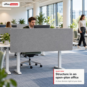 Acoustic Desk Divider | Silent Desk | Desk Privacy Screen with Polyester Fabric & Clamp Mounting | 160 × 60 cm | 3 Colours