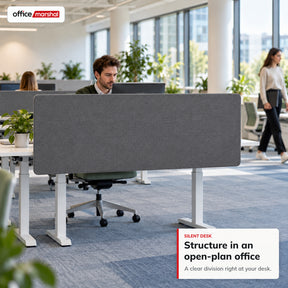 Acoustic Desk Divider | Silent Desk | Desk Privacy Screen with Polyester Fabric & Clamp Mounting | 160 × 60 cm | 3 Colours