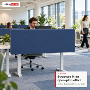 Acoustic Desk Divider | Silent Desk | Desk Privacy Screen with Polyester Fabric & Clamp Mounting | 160 × 60 cm | 3 Colours