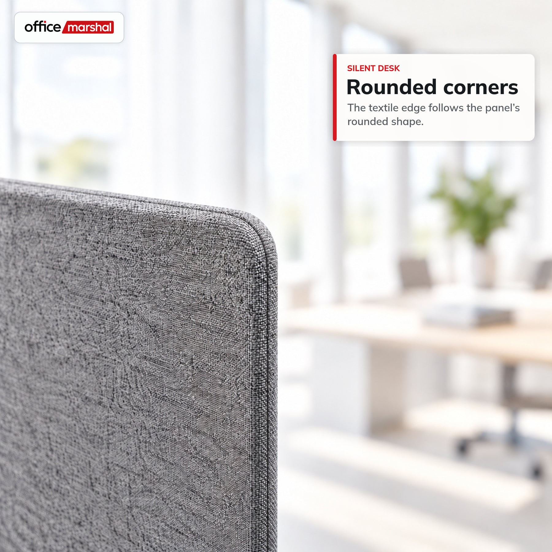 Acoustic Desk Divider | Silent Desk | Desk Privacy Screen with Polyester Fabric & Clamp Mounting | 160 × 60 cm | 3 Colours