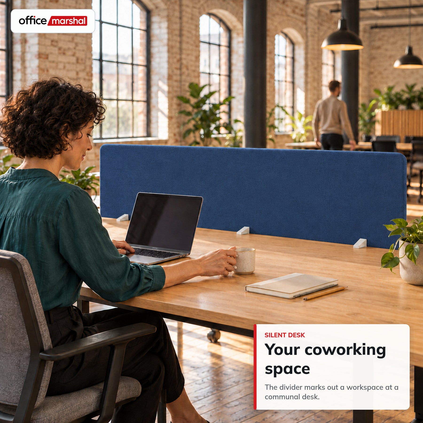 Acoustic Desk Divider | Silent Desk | Desk Privacy Screen with Polyester Fabric & Clamp Mounting | 160 × 60 cm | 3 Colours