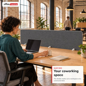 Acoustic Desk Divider | Silent Desk | Desk Privacy Screen with Polyester Fabric & Clamp Mounting | 160 × 60 cm | 3 Colours