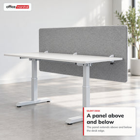 Acoustic Desk Divider | Silent Desk | Desk Privacy Screen with Polyester Fabric & Clamp Mounting | 160 × 60 cm | 3 Colours