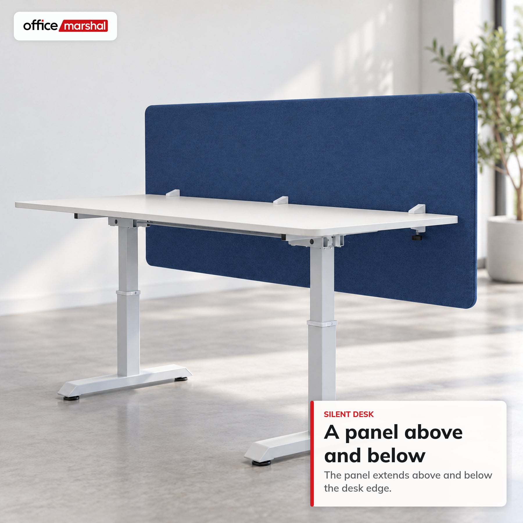 Acoustic Desk Divider | Silent Desk | Desk Privacy Screen with Polyester Fabric & Clamp Mounting | 160 × 60 cm | 3 Colours