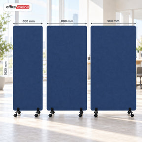 Acoustic Room Divider on Wheels | Silent Stand | Mobile Polyester Office Partition | 3 Sizes
