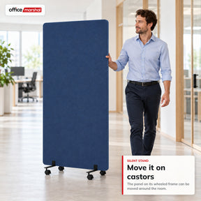 Acoustic Room Divider on Wheels | Silent Stand | Mobile Polyester Office Partition | 3 Sizes