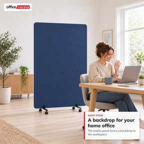 Acoustic Room Divider on Wheels | Silent Stand | Mobile Polyester Office Partition | 3 Sizes