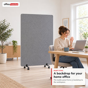 Acoustic Room Divider on Wheels | Silent Stand | Mobile Polyester Office Partition | 3 Sizes