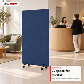 Acoustic Room Divider on Wheels | Silent Stand | Mobile Polyester Office Partition | 3 Sizes