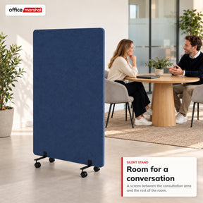 Acoustic Room Divider on Wheels | Silent Stand | Mobile Polyester Office Partition | 3 Sizes