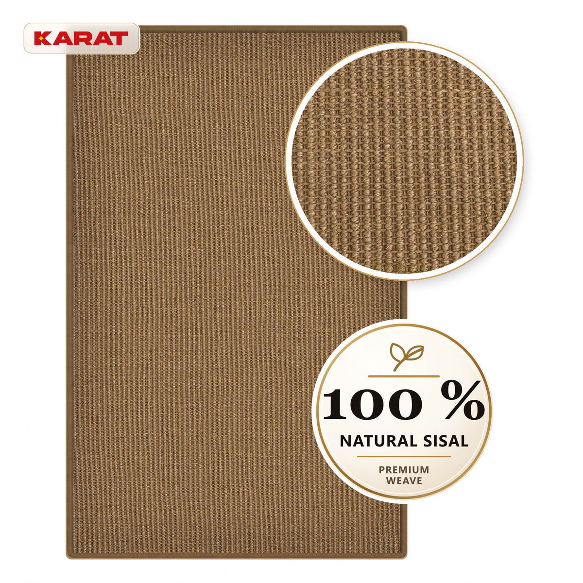 ✂ Custom Size Sisal Rug | Goa | Natural rug made from 100% sisal with non-slip latex backing | 6 widths