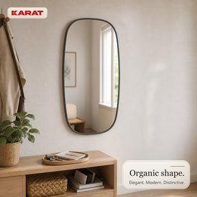 Wall Mirror | Alina | Modern Wall Mirror with Grey Aluminum Frame | 55 × 90 cm