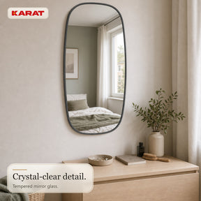 Wall Mirror | Alina | Modern Wall Mirror with Grey Aluminum Frame | 55 × 90 cm