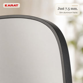 Wall Mirror | Alina | Modern Wall Mirror with Grey Aluminum Frame | 55 × 90 cm