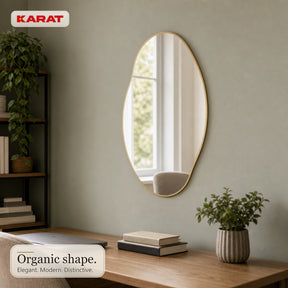 Wall Mirror | Lena | Organic Wall Mirror with Champagne Aluminum Frame | 60 × 90 cm