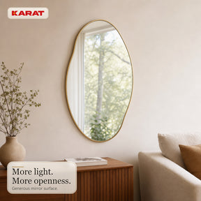 Wall Mirror | Lena | Organic Wall Mirror with Champagne Aluminum Frame | 60 × 90 cm