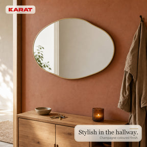 Wall Mirror | Lena | Organic Wall Mirror with Champagne Aluminum Frame | 60 × 90 cm