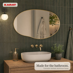 Wall Mirror | Lena | Organic Wall Mirror with Champagne Aluminum Frame | 60 × 90 cm