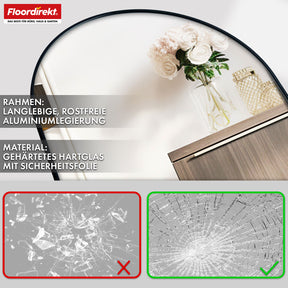 Full-length mirror | Madison | Black curved aluminium frame | Free-standing & wall-mounted